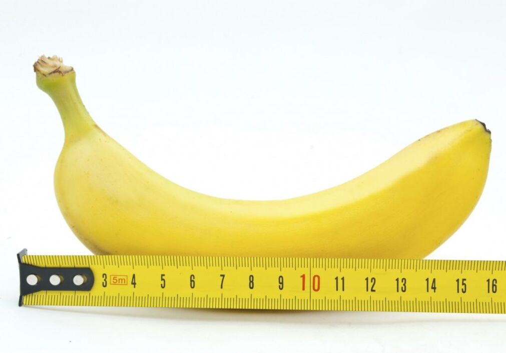 a medição da banana simboliza a medição do pênis após a cirurgia de aumento