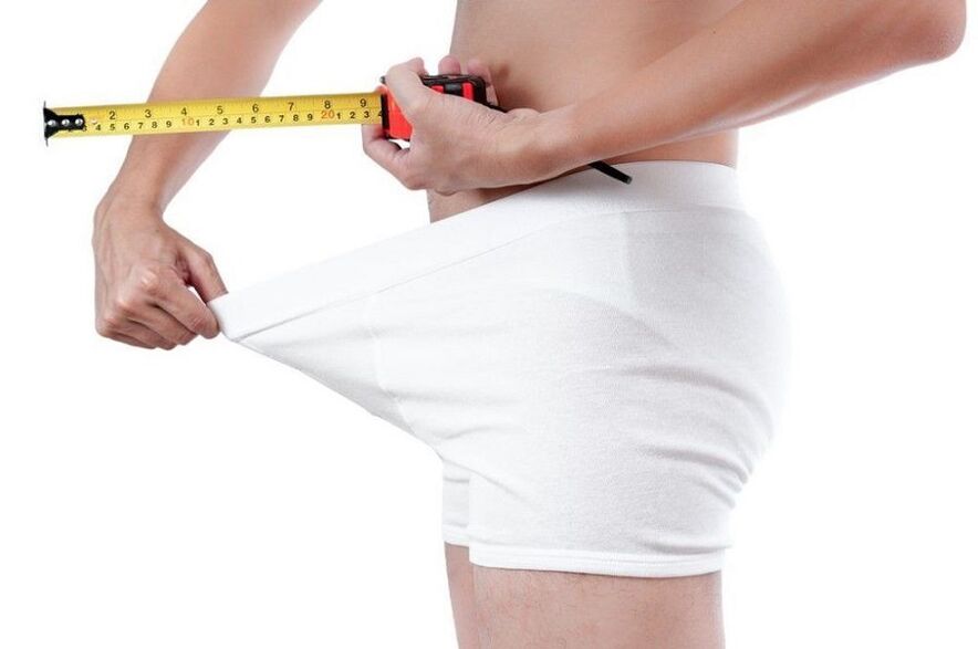 medição do pênis antes dos exercícios de aumento